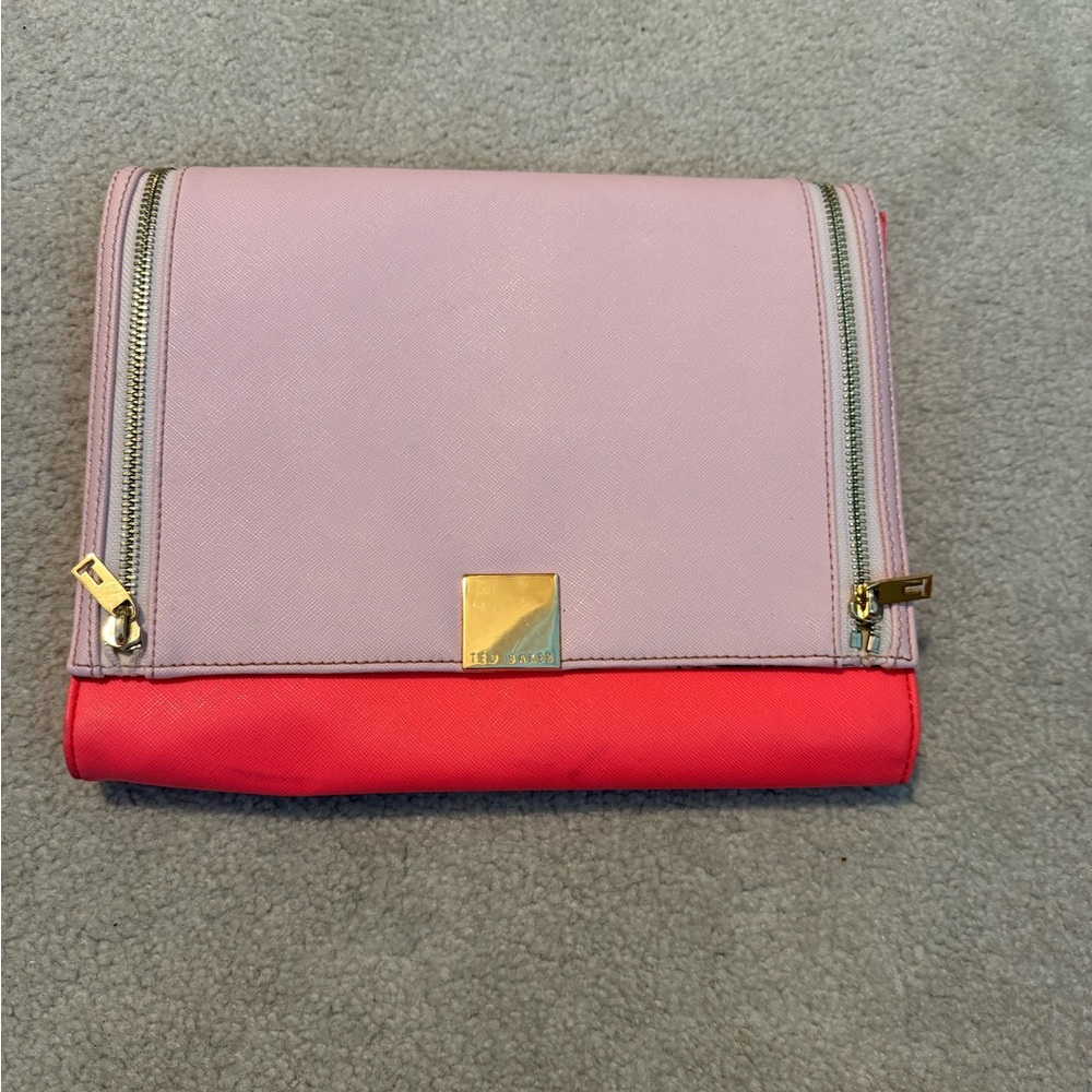 Ted Baker pink and Coral Clutch